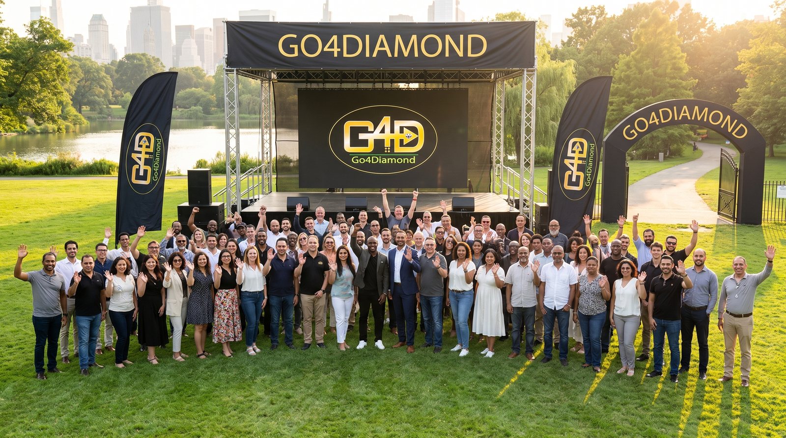 Mitglieder der Go4Diamond-Community bei einem gemeinsamen Treffen im Park